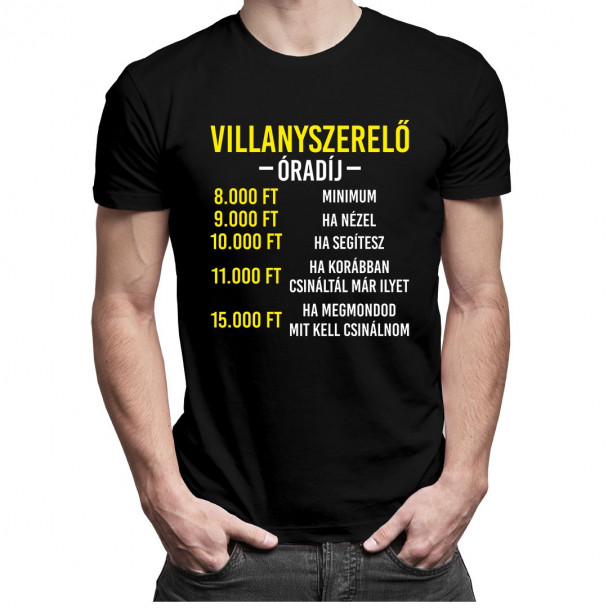 Villanyszerelő, Óradíj