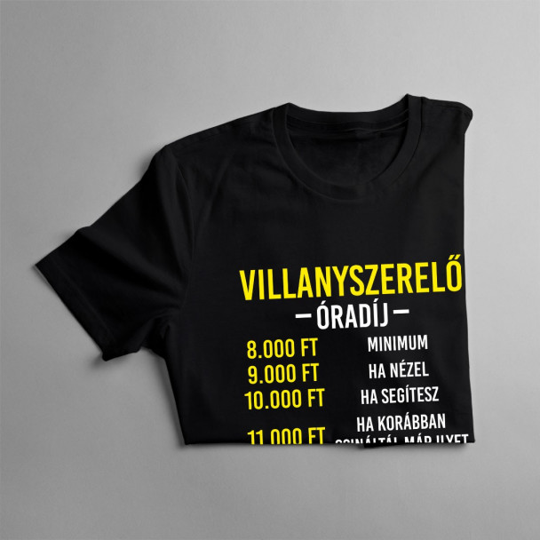 Villanyszerelő, Óradíj