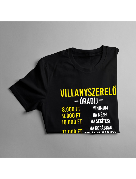 Villanyszerelő, Óradíj