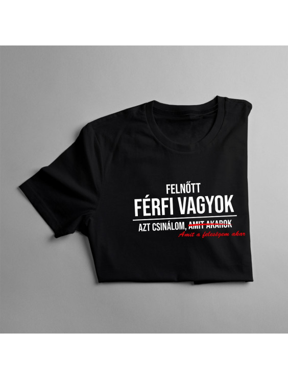 Felnőtt férfi vagyok, azt csinálom, amit a feleségem akar