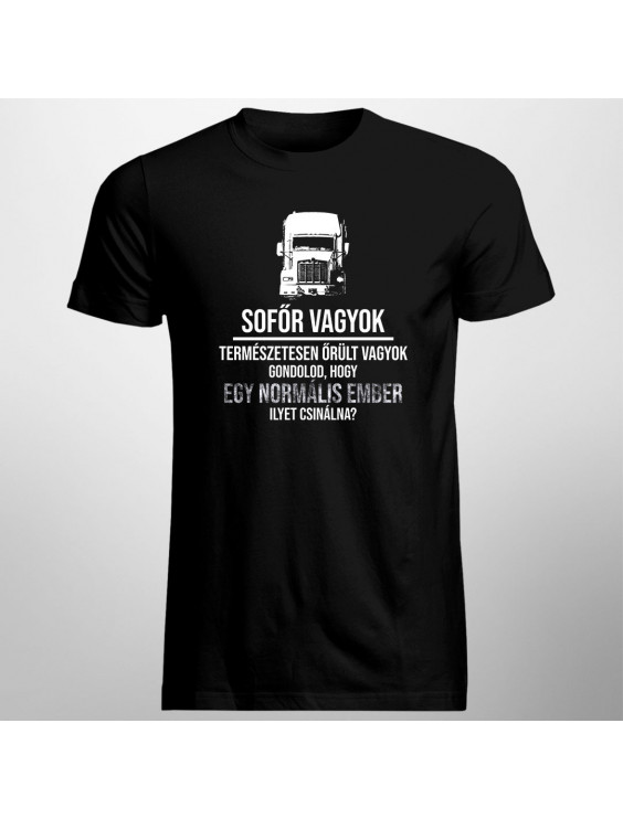 Sofőr vagyok - természetesen őrült vagyok. Gondolod, hogy egy normális ember ilyet csinálna?